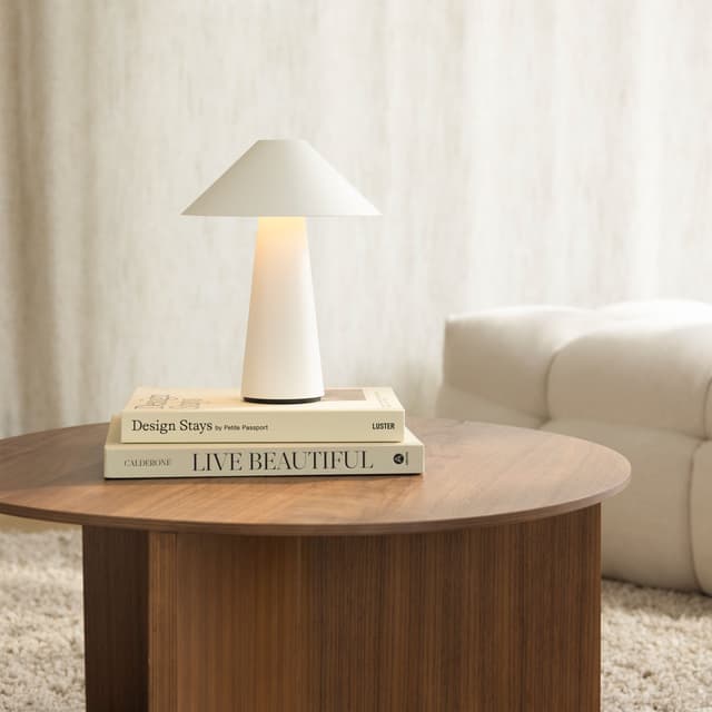 Cannes Portable Table Lamp White 26cm