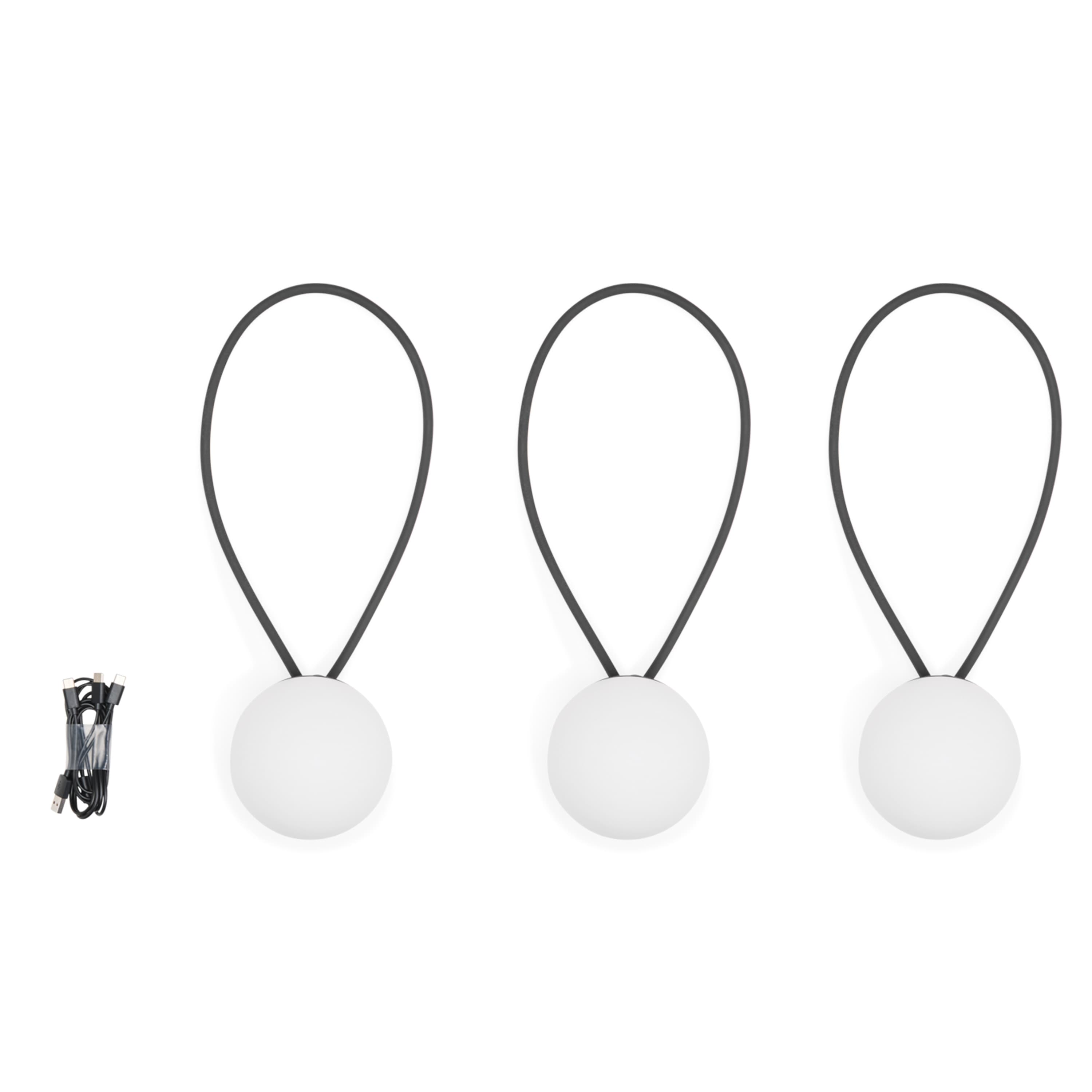 Bolleke Mini Tragbare Lampe Anthracite 3-pack