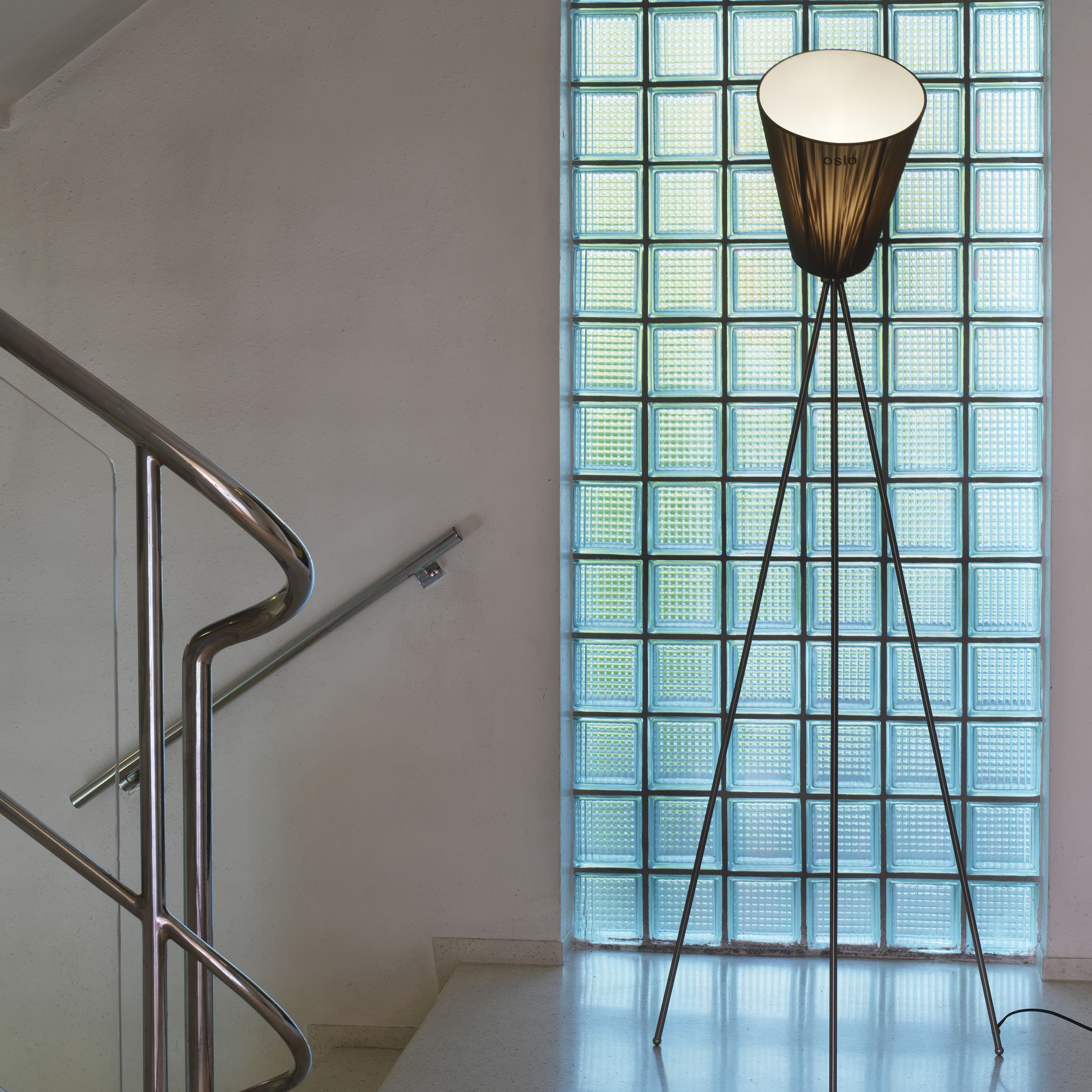 Oslo Wood Floor Lamp Stand Black Matte